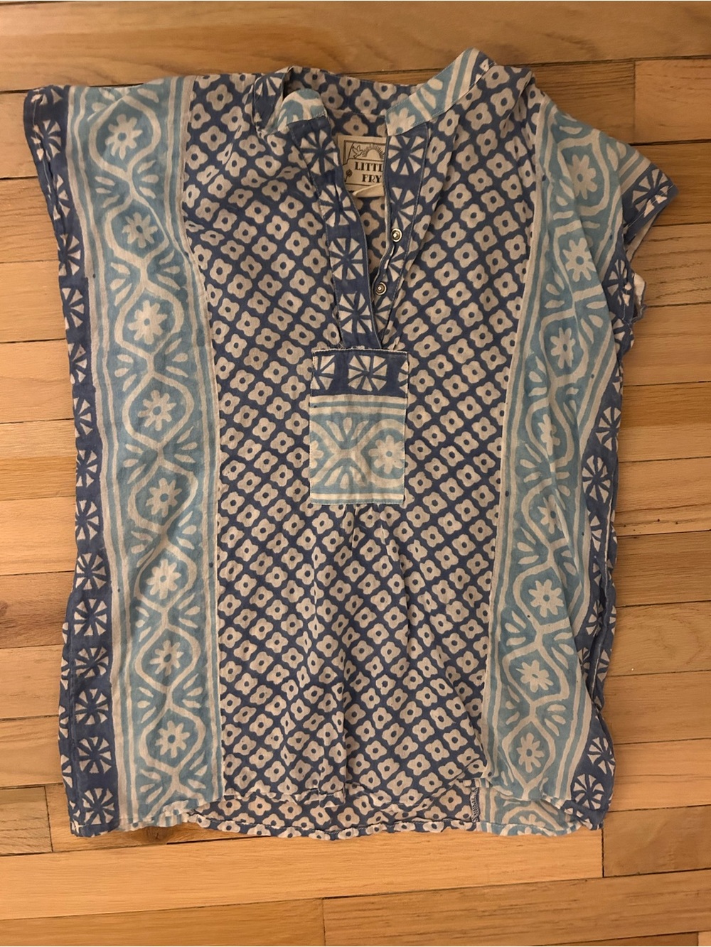 Emerson Fry Kids Swim Coverup in Blue and White
